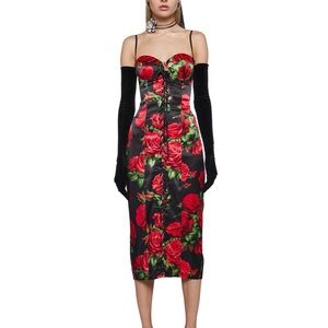 NEW UNWORN w/ TAGS - Dolls Kill/Sugar Thrillz Romantic Getaway Midi Dress size M